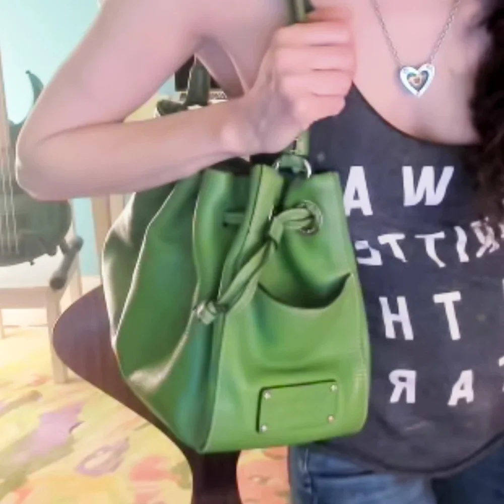 Kate Spade Drawstring Large Green Bag